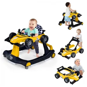 Andador Infantil Interativo 4 em 1 com Sons, Luzes e Atividades, Baby Joy, Amarelo 110v