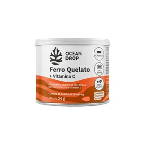Ferro Quelato + Vitamina C Vegano 60 Cáps Ocean Drop