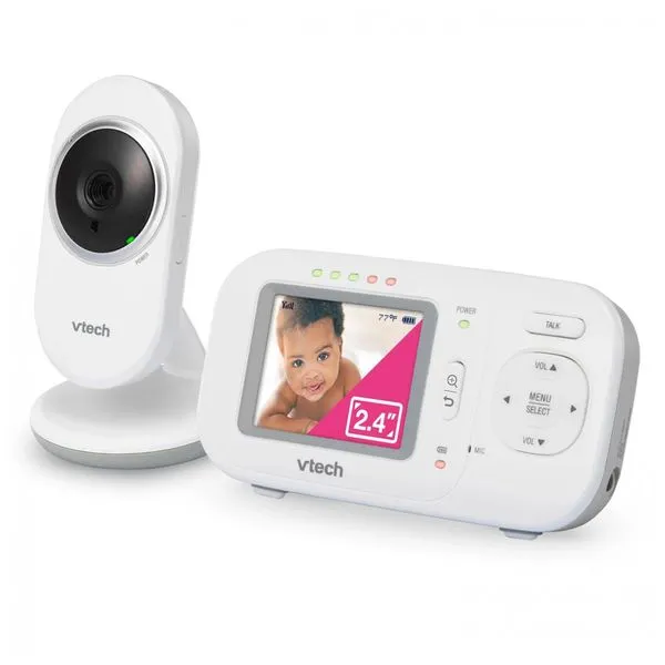 Babá Eletrônica Alcance 90 m2, Monitor LCD 360 com Visão Noturna, VTECH VM320, Branco 110v