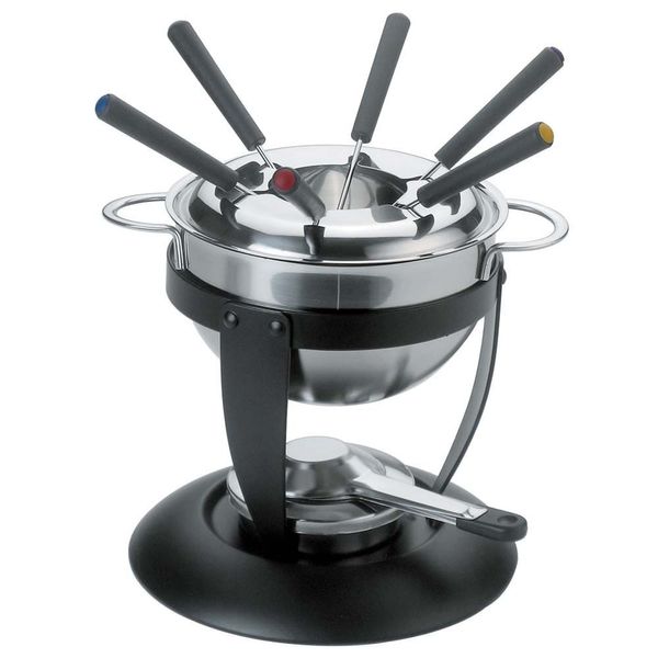 Aparelho de Fondue 2 em 1 Dynasty Table em Aço Inox e Cerâmica 16066 11 peças Inox