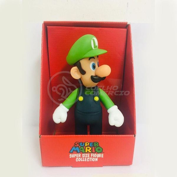 Boneco Action Figure Luigi Super Size 23Cm Super Mario