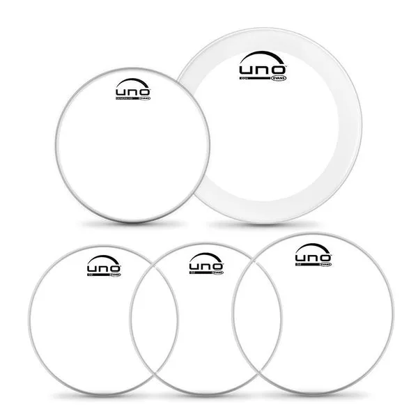 Kit de Peles para Bateria UPG2CLS22 G2 Duplo-filme Transparente 12-13-16 com Caixa HD e Bumbo EQ4 Uno By Evans Kit de Peles para Bateria UPG2CLS22 G2 Transparente 12-13-16 Uno By Evans