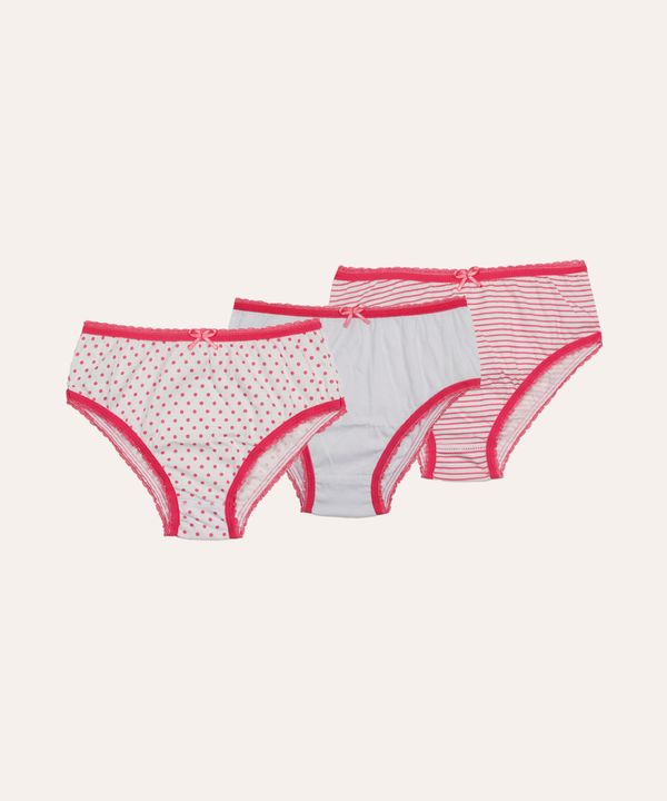 kit de 3 calcinhas de algodão infantil lupo colorido G