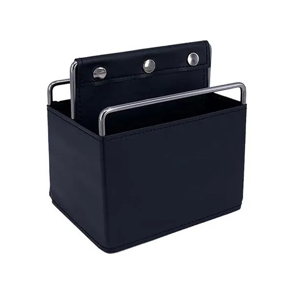 Porta Objetos 2 Divisórias Btc Metal Couro Sintético Preto