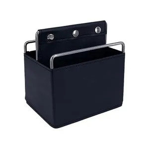 Porta Objetos 2 Divisórias Btc Metal Couro Sintético Preto