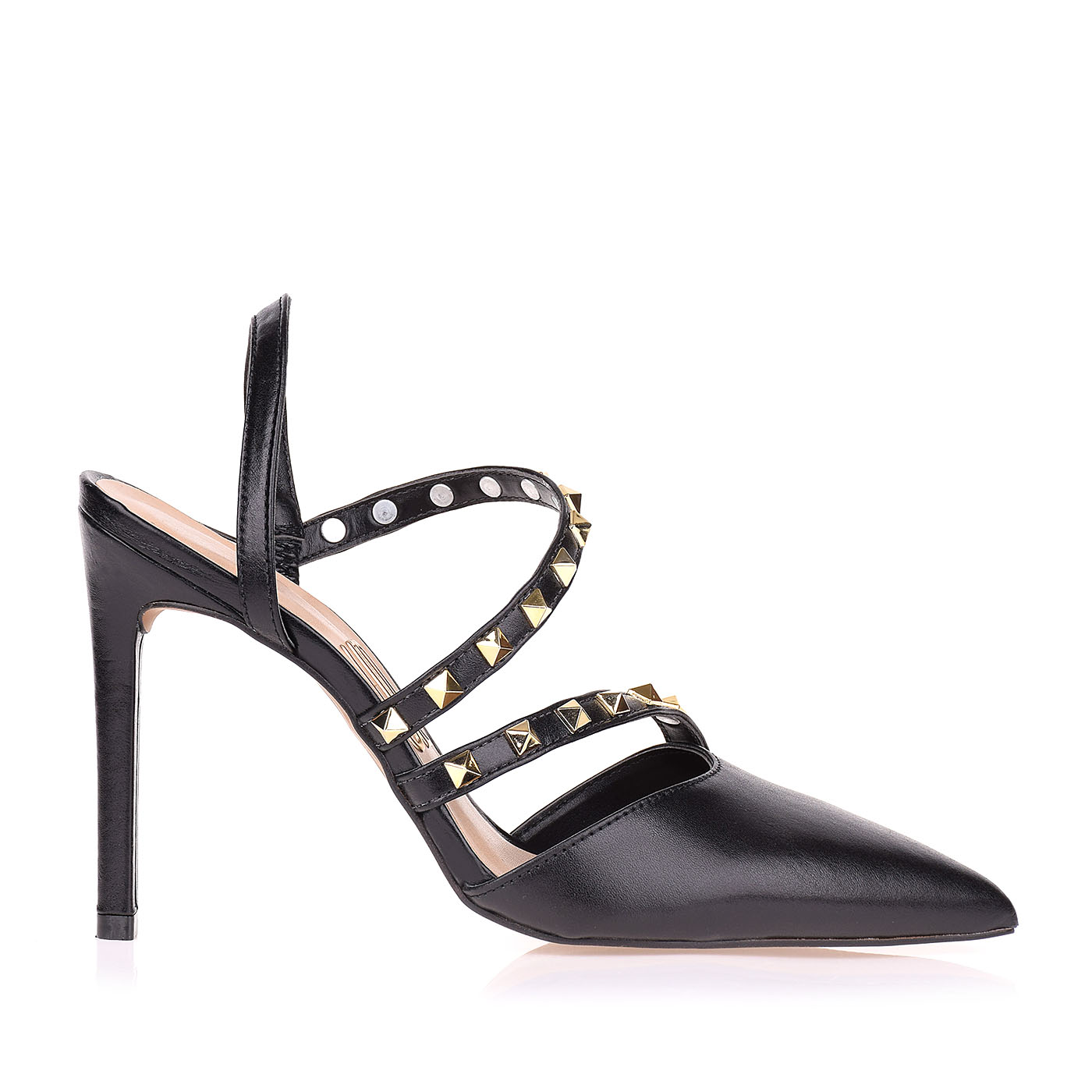 Slingback Salto Alto New Couro Preta