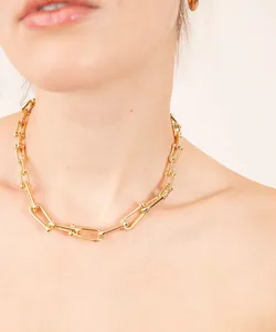 colar corrente de elos mindset dourado Único