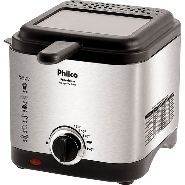 Fritadeira Elétrica 1,8L Philco Deep Fry Inox Prata e Preta 127V Fritadeira Elétrica 1.8L Philco Deep Fry Inox Prata e Preta 220V