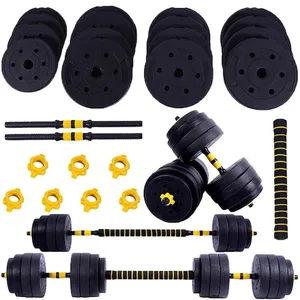 Kit de Musculação Yangfit Halteres -16 Anilhas - 3 Barras Peso Academia - 30kg