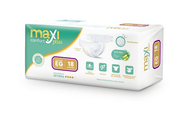Fralda Geriátrica Maxi Confort Plus EG com 18 Unidades