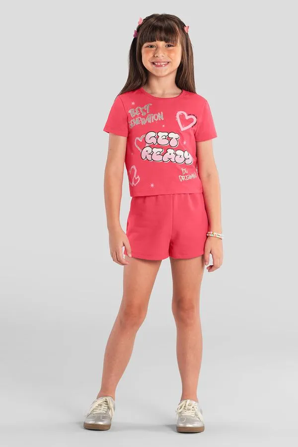 Conjunto infantil menina de corações Brandili - 12