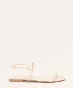 sandália rasteira trançada oneself off white 35