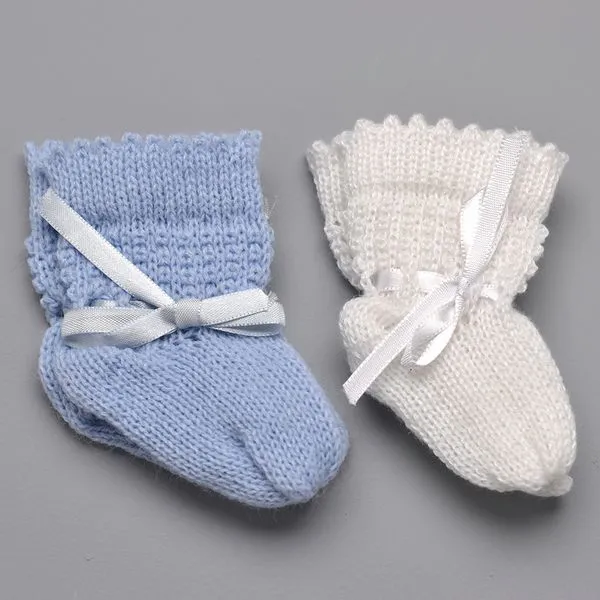 Sapato de Trico Tam. Único com 2 Unidades - 8057 Azul