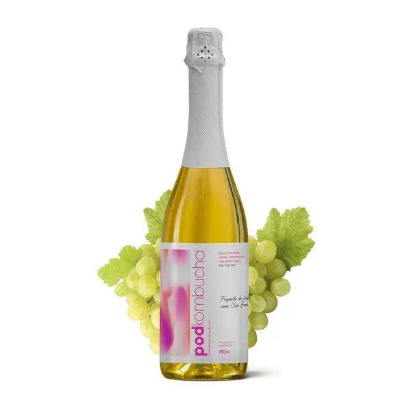 Frisante de Kombucha Uva Branca Pod 750ml