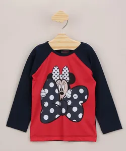 Blusa de Praia Infantil Minnie com Proteção UV50+ Vermelha 3