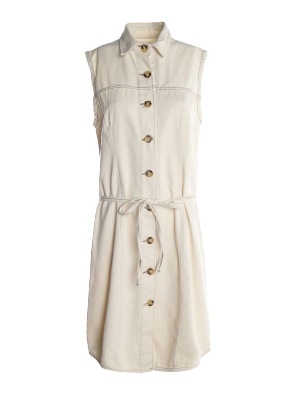 Vestido Sarja Com Botões Feminino NATURAL GG
