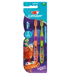 Escova de Dente Infantil Condor Júnior Divertida Mente 2 Macia 2 Unidades