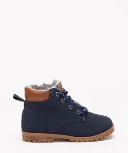 bota infantil cano curto com cadarço azul marinho 20
