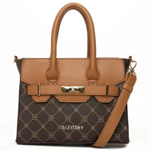 Bolsa Tote Transversal Feminina Rafitthy 28.16243 Monograma Marrom