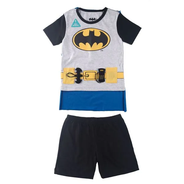 Pijama Infantil Interativo - Camisa Manga Curta e Bermuda - Batman - Algodão e Poliéster - Cinza - Minimi - 3