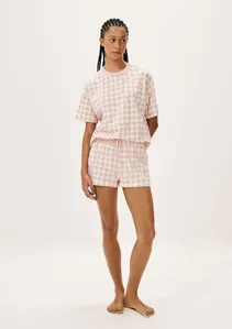 Pijama Curto Feminino Estampado Oversized - Rosa M