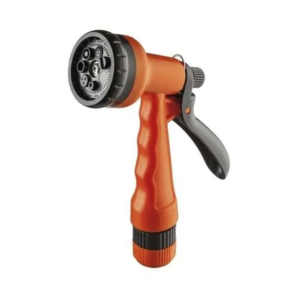 Esguicho Plástico 7 Funções 1-2'' para Regar Plantas e Limpar Áreas Externas em Polipropileno laranja-preto Herc Esguicho Plástico 7 Funções 1-2'' com 7 Modos para Regar Plantas laranja-preto Herc