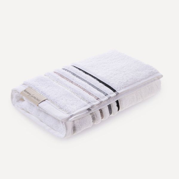 Toalha de Lavabo/Visita Karsten Fio Penteado Lumina Branco/ Cinza