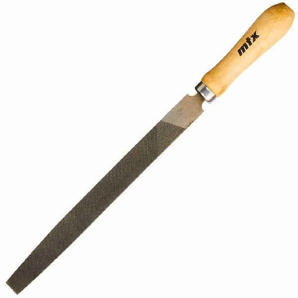 Lima Chata Bastarda 4” - 100mm com Cabo de Madeira - 1623355 - MTX