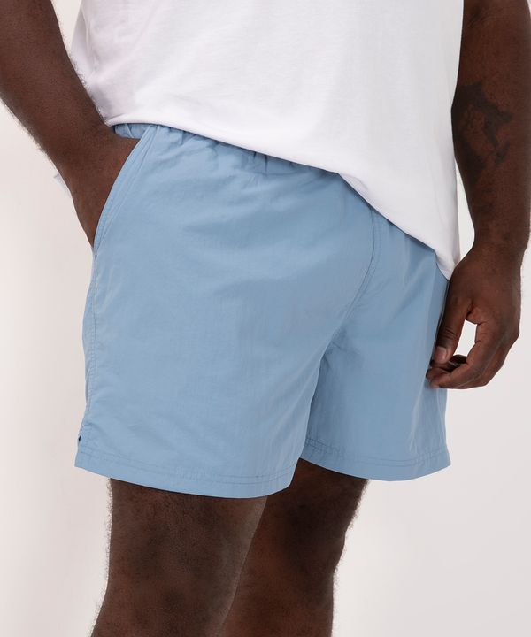 short plus size de poliamida com cordão azul GG4