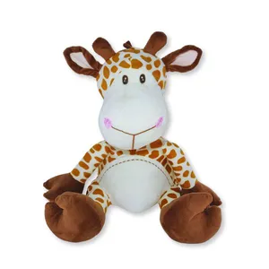 Girafa de Pelúcia Marrom Plush Fizzy Toys Theo Macia e Antialérgica para Crianças, Presente e Decoração