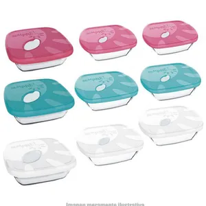 Conjunto de Assadeiras Refratárias Quadradas Sempre 3 Peças Transparente