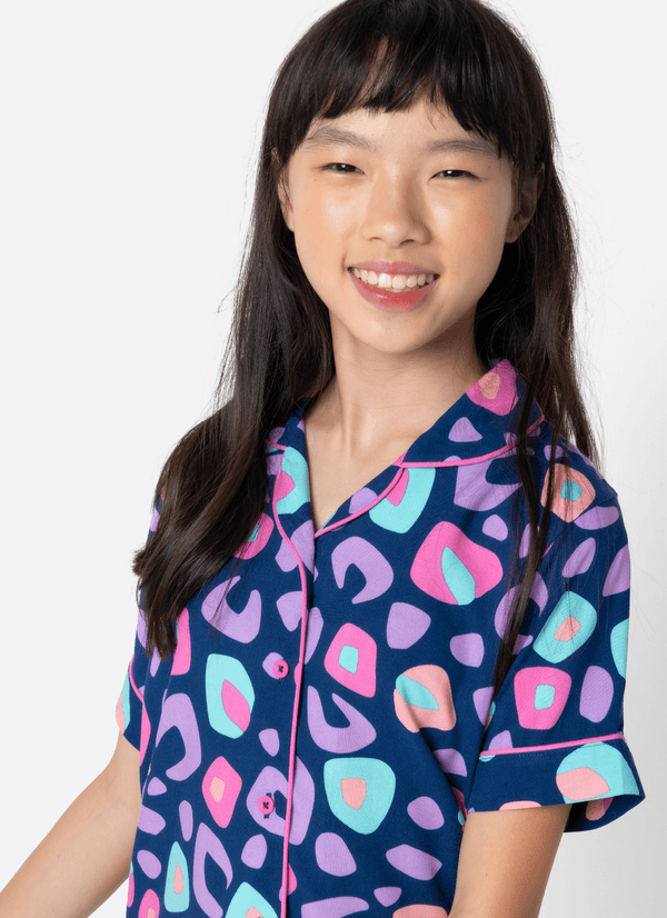 Pijama Manga Curta Viscose Menina Teen Onça 8