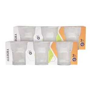 Conjunto Copos Água Allegra 256ml Vidro 6 Peças 8,2x6,3x8,4cm B0412 - bee