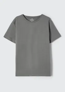 Camiseta Básica Infantil Menino Manga Curta Slim - Cinza 016