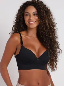 Sutiã Com Bojo Base Dupla Feminino PRETO 42