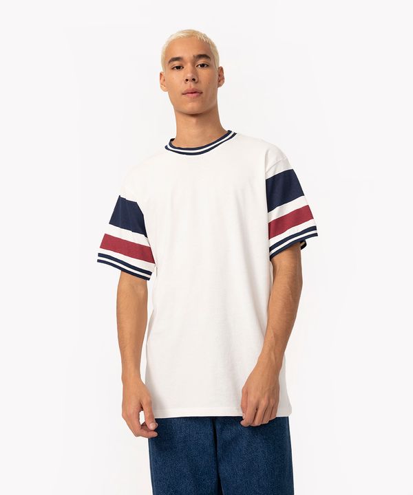 camiseta de algodão manga curta listrada off white G
