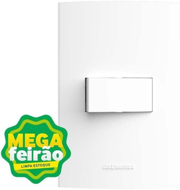Interruptor Simples 10A-250V Com Placa 4X2 Branca Inovapro Alumbra 85033 Nbr 5410