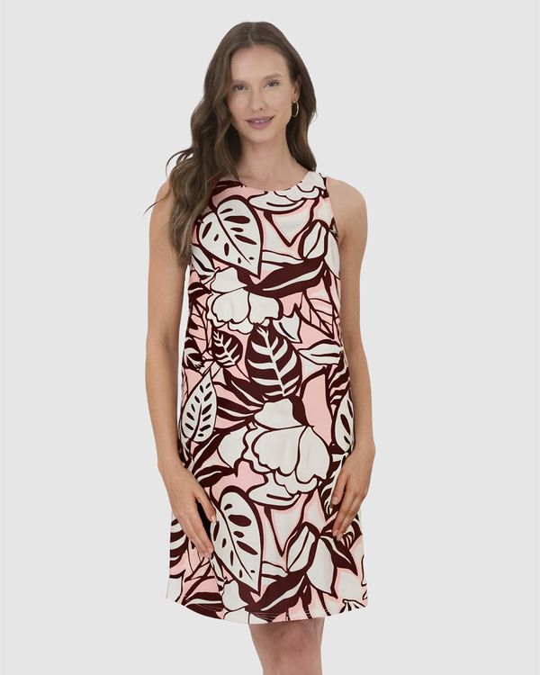 Vestido Feminino Regata Estampado Em Algodão Rosa - PP