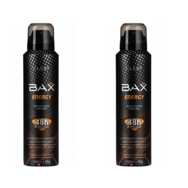 Kit c/2 Unidades de Desodorante Aerosol Bax 150ml Energy Men