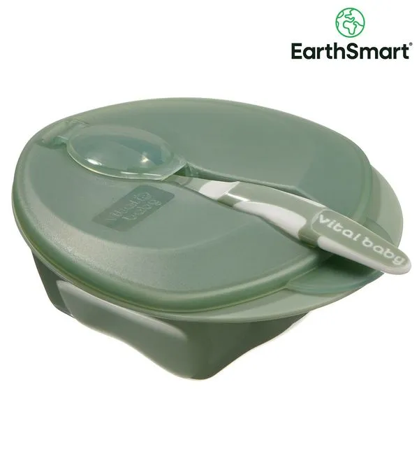 Tigela com Colher e Tampa Moss Vital Baby - VL445039 Verde
