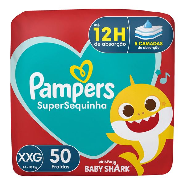 Fralda Pampers Supersequinha Tamanho XXG 50 Unidades