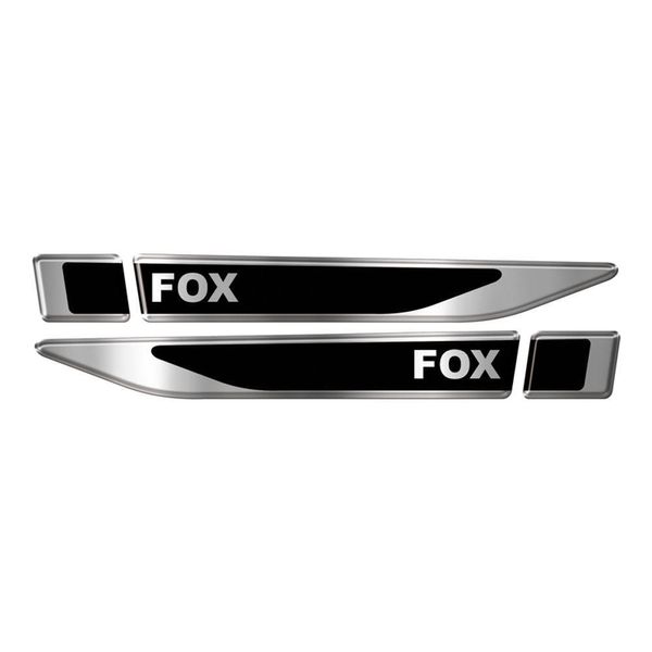 Par Emblema Lateral Fox Resinado Paralama Cromado