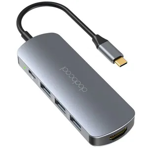 Hub USB-C 3.1 (7 em 1: 3 portas USB 3.0, 1 x USB-C, 1 x HDMI 4K, 2 x Leitor de Cartão) DodoCool - DC76Y