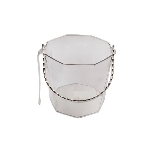Balde de Gelo com Alça e Pinça Plástico PET 13,2x14,5x12,5cm LM4051 - honeyhome