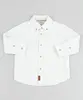 Camisa Infantil Listrada com Bolso Manga Longa Off White 2