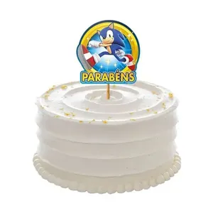 Topo De Bolo Sonic Parabéns