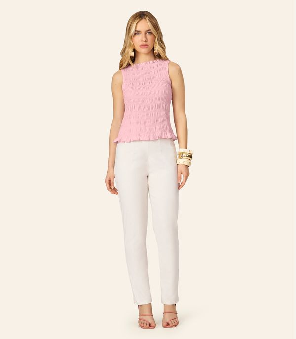 Regata Feminina Em Viscose Com Lastex Endless Rosa P