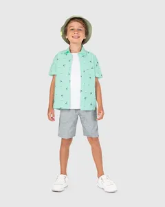 Camisa Infantil Menino Manga Curta Em Algodão Texturizado Malwee Kids Verde - 8