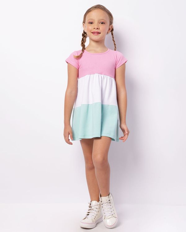 Vestido Infantil Curto Três Marias Com Glitter Rosa 8