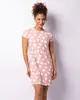 Camisola Feminina Curta Liganete Estampa Corações Rosa G